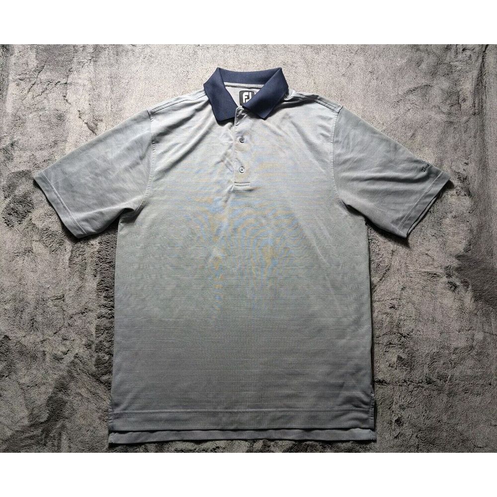 Footjoy FJ Short Sleeve Polo Shirt Men's Size Large Blue/Gray
